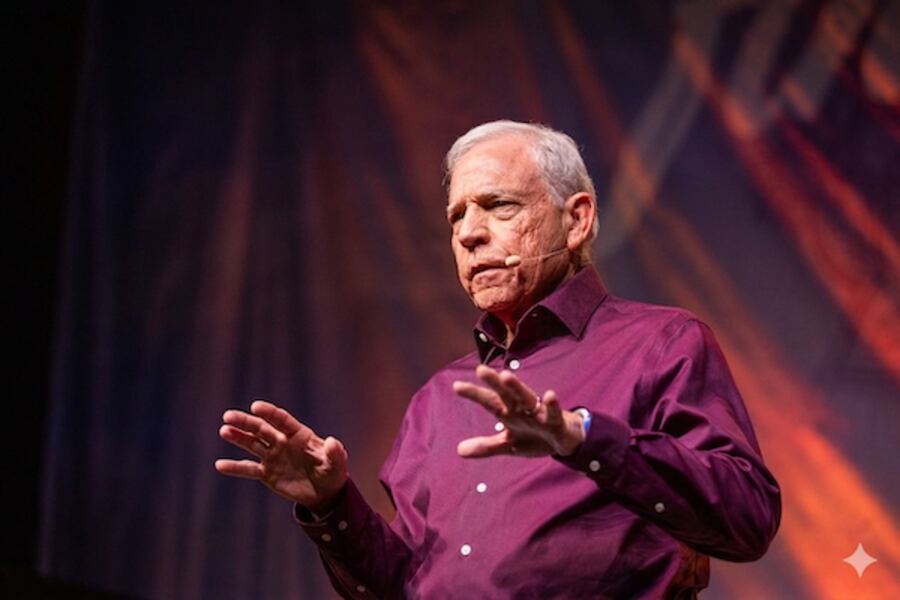 Dr. Frank Kinslow demonstrating Quantum Entrainment on stage