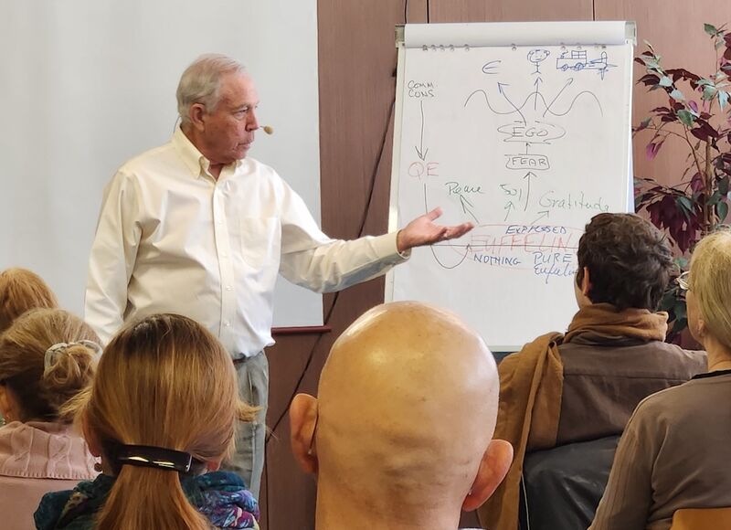 Dr. Frank Kinslow teaching during a lecture